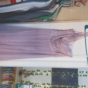 Elegant Lavender Lace Dress